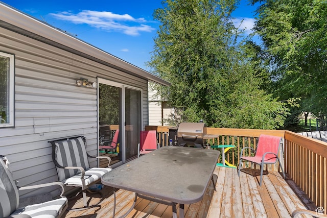 deck featuring area for grilling