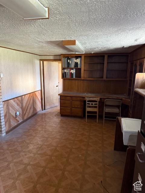 1439 N Westside Hwy W, Dayton, ID 83232 - interior space with wooden walls and a textured ceiling
