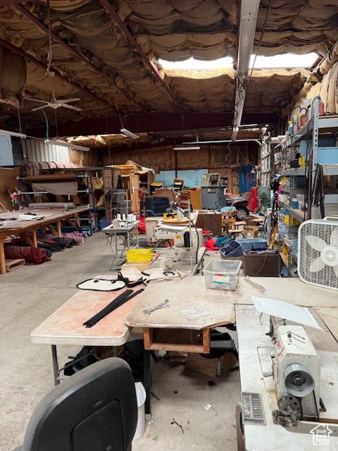1439 N Westside Hwy W, Dayton, ID 83232 - misc room featuring unfinished concrete flooring and a workshop area