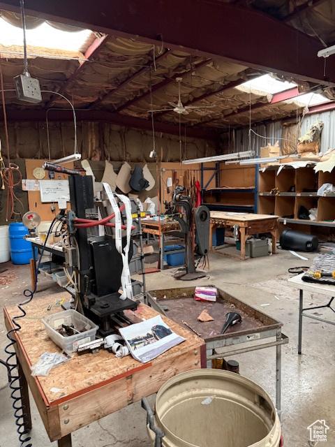 1439 N Westside Hwy W, Dayton, ID 83232 - interior space with concrete flooring and a workshop area