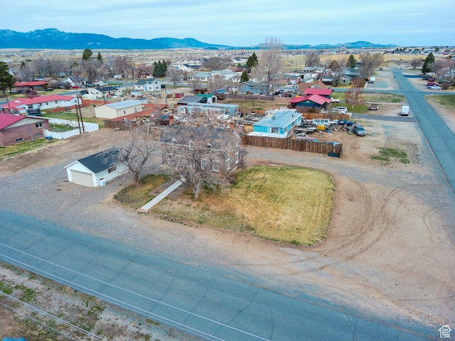 aerial view with a mountain view