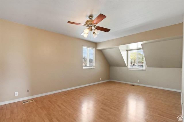 282 E 9545 S, Sandy, UT 84070 - additional living space with visible vents, light wood finished floors, plenty of natural light, and a ceiling fan