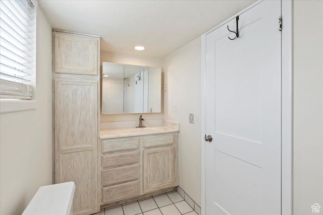 282 E 9545 S, Sandy, UT 84070 - bathroom featuring tile patterned flooring, baseboards, recessed lighting, and vanity