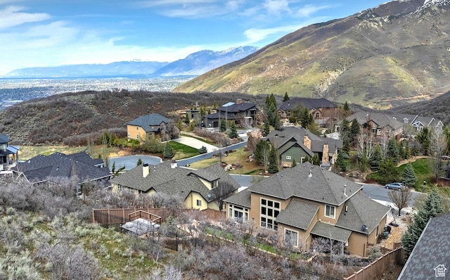 view of mountain feature featuring a residential view
