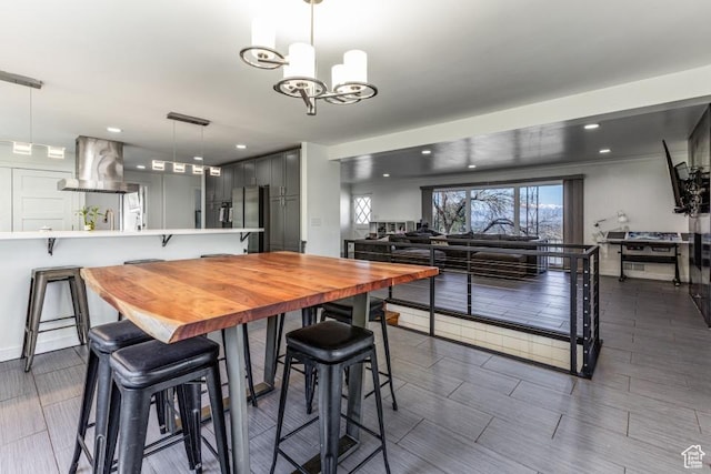 4455 S Aspen Hollow Ln, Holladay, UT 84117 - dining space featuring a chandelier and recessed lighting