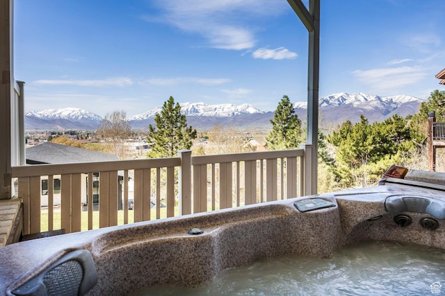 balcony with a mountain view