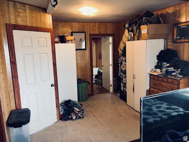 4270 W 2000 N, Malad City, ID 83252 - kitchen featuring wood walls and carpet flooring
