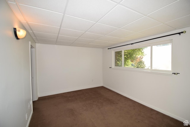 9111 S Parakeet Dr, Sandy, UT 84093 - empty room with carpet flooring, a drop ceiling, and baseboards