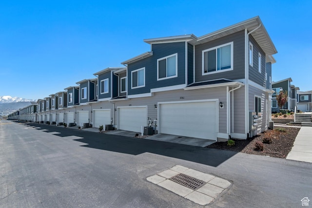 exterior space with a garage