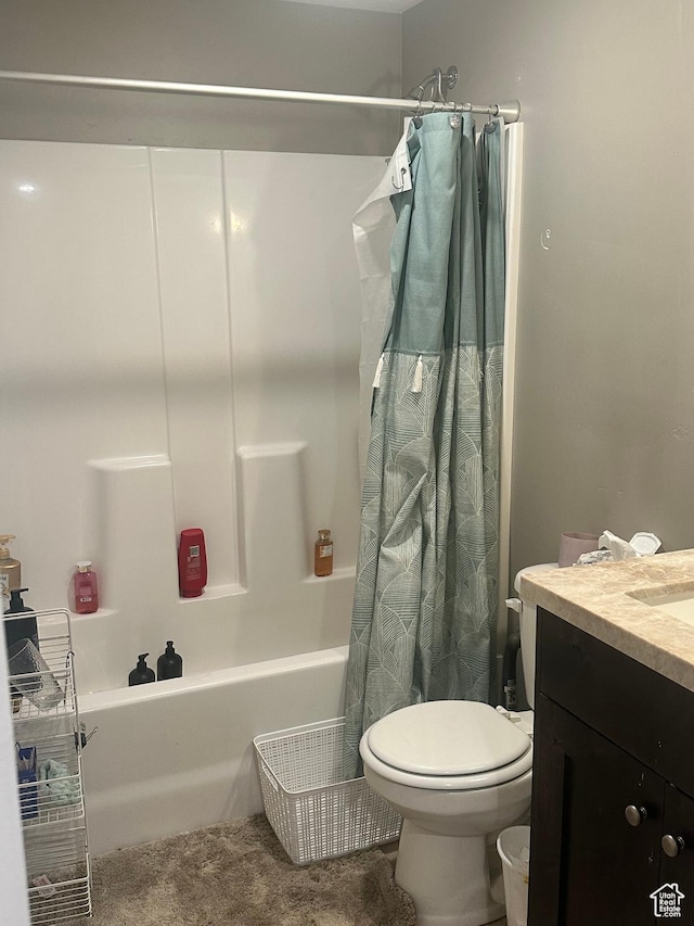210 S 350 W, Bountiful, UT 84010 - bathroom with toilet, vanity, and shower / bath combination with curtain