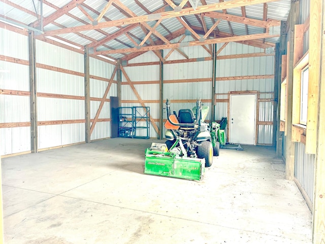 garage featuring metal wall