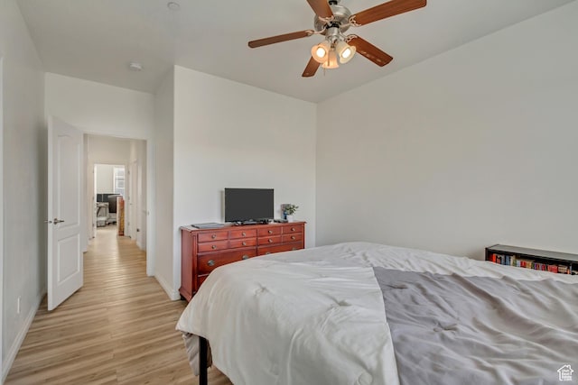 24 S 1520 W, Pleasant Grove, UT 84062 - bedroom featuring light wood-type flooring, baseboards, and a ceiling fan