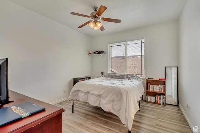 24 S 1520 W, Pleasant Grove, UT 84062 - bedroom with light wood-style flooring, baseboards, and ceiling fan