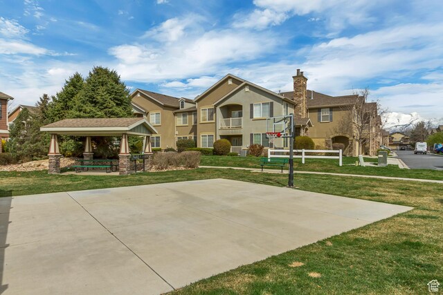 24 S 1520 W, Pleasant Grove, UT 84062 - view of sport court featuring a gazebo, community basketball court, and a lawn