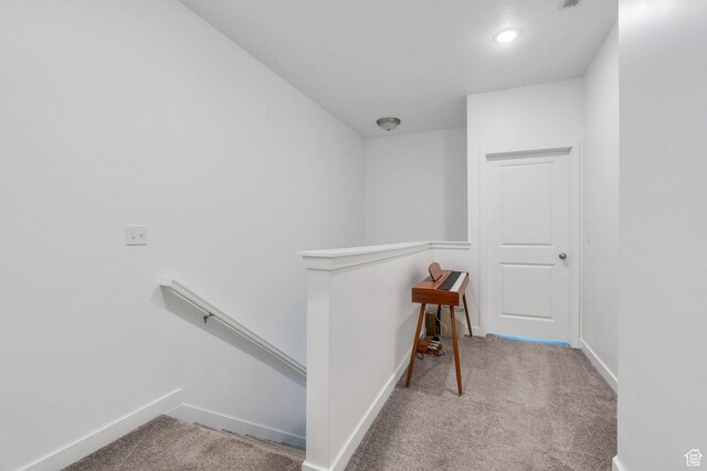 4434 W Glendon Dr, Lehi, UT 84043 - hall with an upstairs landing, carpet, recessed lighting, and baseboards