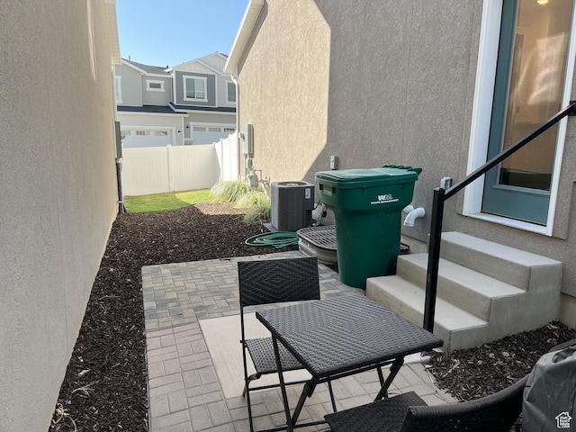 4434 W Glendon Dr, Lehi, UT 84043 - view of patio / terrace featuring cooling unit, entry steps, and fence