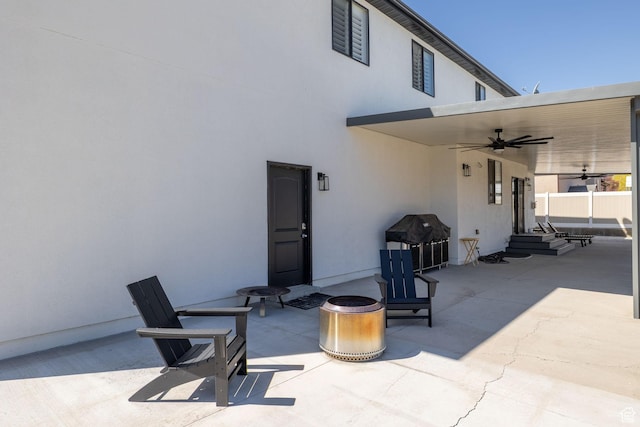 4634 W Baldy Dr, West Jordan, UT 84088 - view of patio / terrace featuring area for grilling and a ceiling fan
