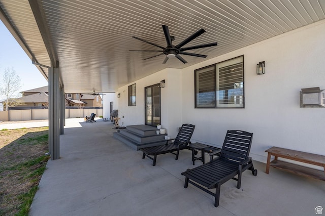 4634 W Baldy Dr, West Jordan, UT 84088 - view of patio with fence and ceiling fan