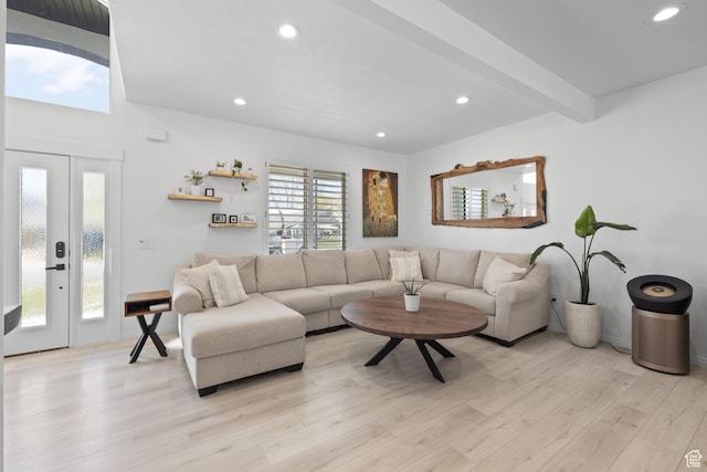 4634 W Baldy Dr, West Jordan, UT 84088 - living area featuring recessed lighting, light wood-style floors, and baseboards