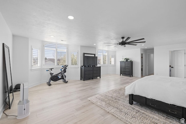 4634 W Baldy Dr, West Jordan, UT 84088 - bedroom featuring light wood-style floors, baseboards, and recessed lighting