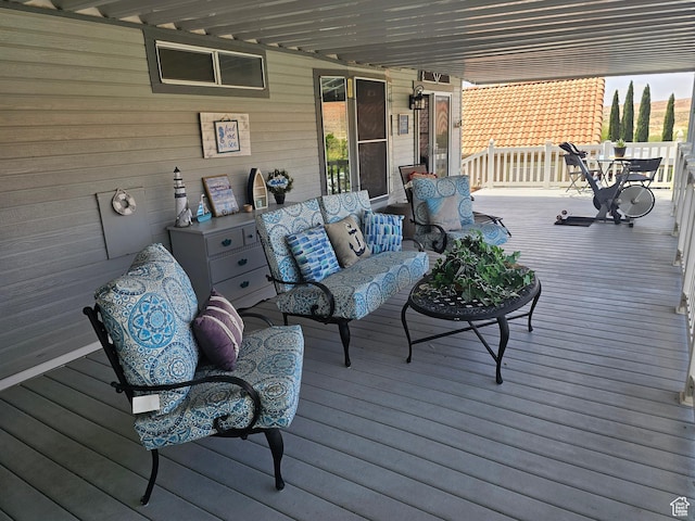 16 Mountain Vw, Hurricane, UT 84737 - wooden terrace with outdoor lounge area