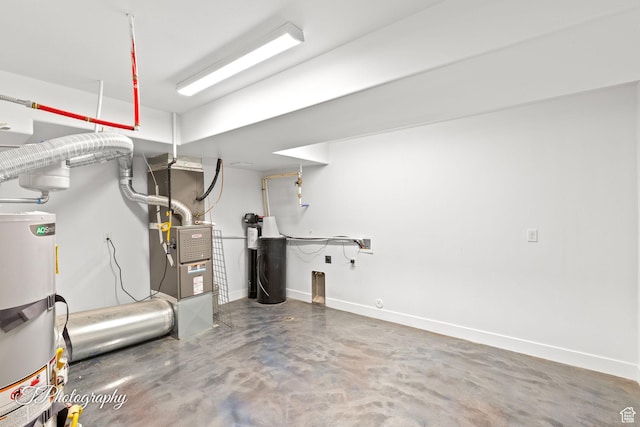 finished below grade area with secured water heater and baseboards