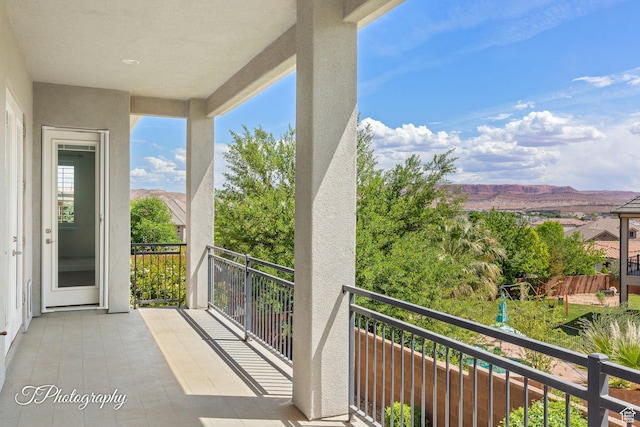 balcony with a mountain view