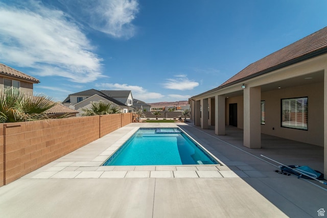 2889 E 1400 S, St George, UT 84790 - view of swimming pool with a patio area, a fenced backyard, and a fenced in pool