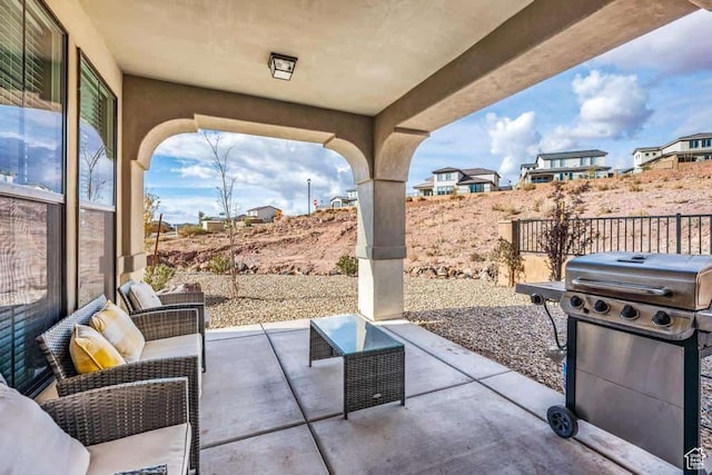 view of patio with grilling area
