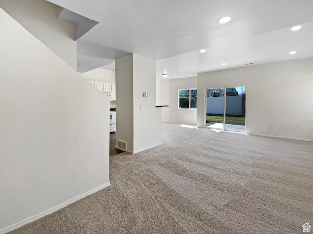 6647 W Merlot Way, West Jordan, UT 84081 - interior space with recessed lighting, visible vents, baseboards, and carpet floors