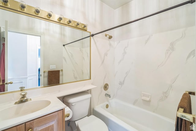 8046 W Harker Canyon Dr, Magna, UT 84044 - bathroom featuring bathing tub / shower combination, toilet, and vanity