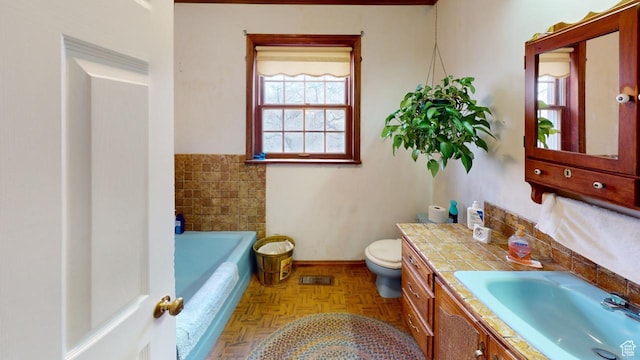 1525 E 200 S, Pleasant Grove, UT 84062 - full bathroom featuring toilet, a bath, vanity, and baseboards