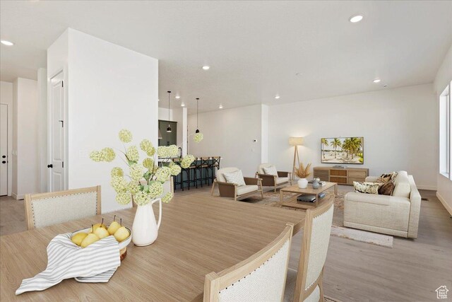 1318 E Larkspur Way, Layton, UT 84040 - dining area with wood finished floors and recessed lighting