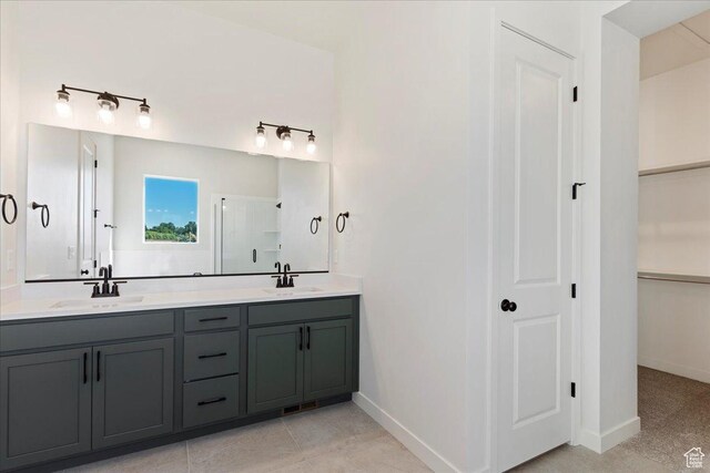 1318 E Larkspur Way, Layton, UT 84040 - full bath with a shower stall, double vanity, a sink, and baseboards