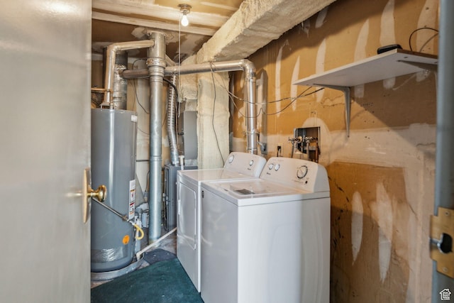 1039 E Quail Vista Ln Unit I, Salt Lake City, UT 84117 - washroom with water heater, washer and clothes dryer, and laundry area