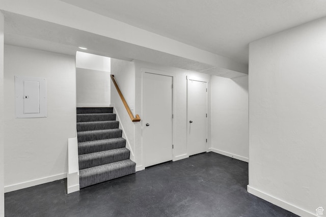 4751 W Vermillion Dr, South Jordan, UT 84009 - finished basement featuring electric panel, stairway, and baseboards