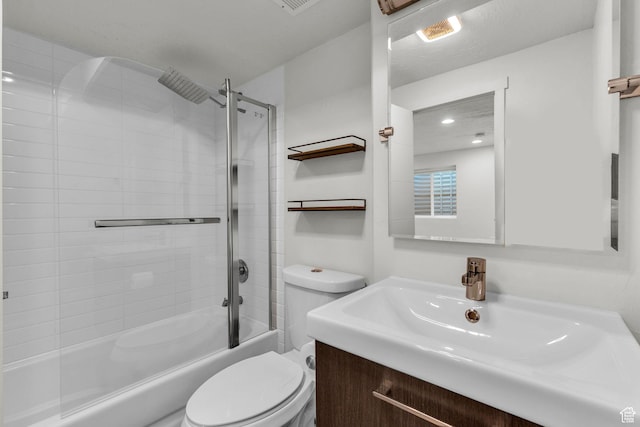 4751 W Vermillion Dr, South Jordan, UT 84009 - bathroom featuring toilet, vanity, and combined bath / shower with glass door