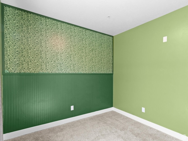 3679 W 1530 N Unit 102, Lehi, UT 84043 - carpeted empty room with wallpapered walls, baseboards, and wainscoting