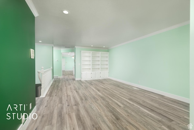 1454 W Cornerstone Dr, South Jordan, UT 84095 - unfurnished bedroom featuring light wood-style flooring, ornamental molding, and baseboards