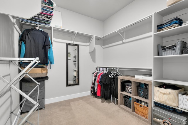 spacious closet featuring carpet