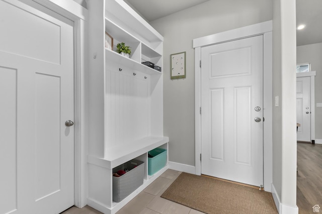mudroom with baseboards