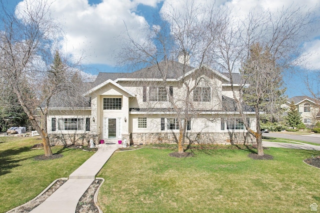 1367 W Settlement Dr, Park City, UT 84098 - traditional home featuring stucco siding, stone siding, and a front yard
