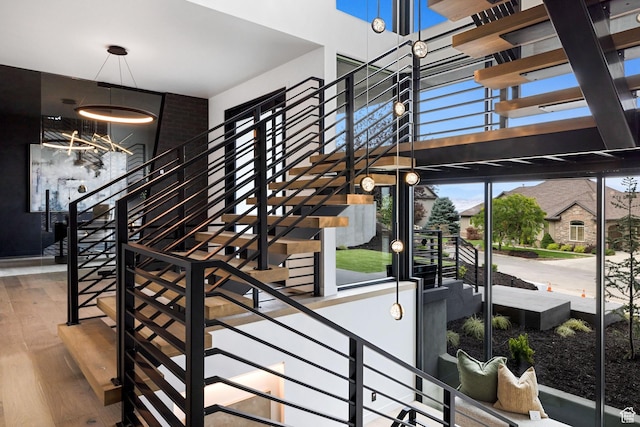 view of patio with stairway