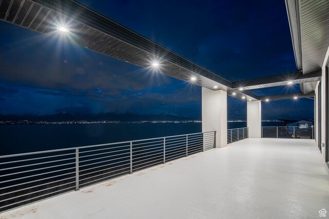 1582 S Wiltshire Ln, Saratoga Springs, UT 84045 - patio at night featuring a balcony