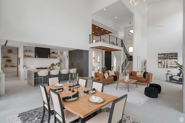 1582 S Wiltshire Ln, Saratoga Springs, UT 84045 - dining space featuring stairway and a high ceiling