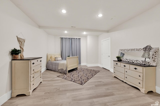 1141 S Waterside Dr, Saratoga Springs, UT 84045 - bedroom with light wood-style flooring, visible vents, baseboards, and recessed lighting