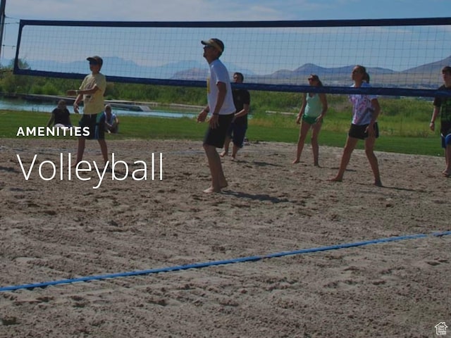 1141 S Waterside Dr, Saratoga Springs, UT 84045 - view of home's community with a water view and volleyball court