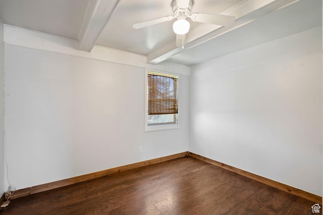 3478 S 500 E, South Salt Lake, UT 84106 - empty room with beamed ceiling, wood finished floors, and ceiling fan