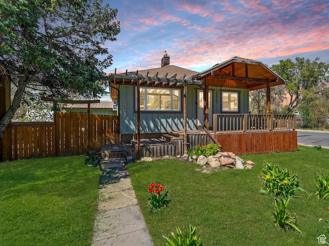 3478 S 500 E, South Salt Lake, UT 84106 - view of front of home featuring a pergola, board and batten siding, a chimney, and a shingled roof