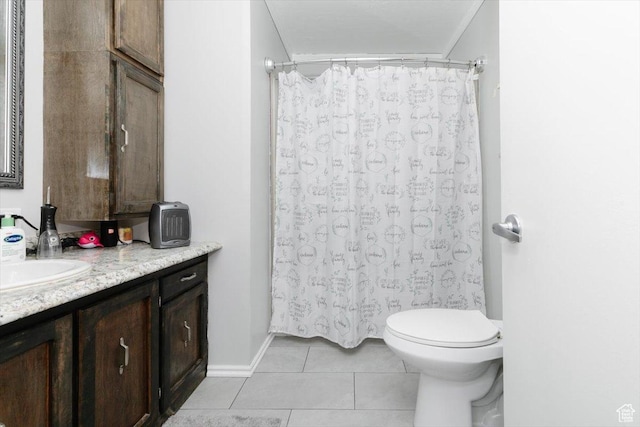 95 S 200 W, Lewiston, UT 84320 - bathroom featuring toilet, tile patterned floors, curtained shower, and vanity